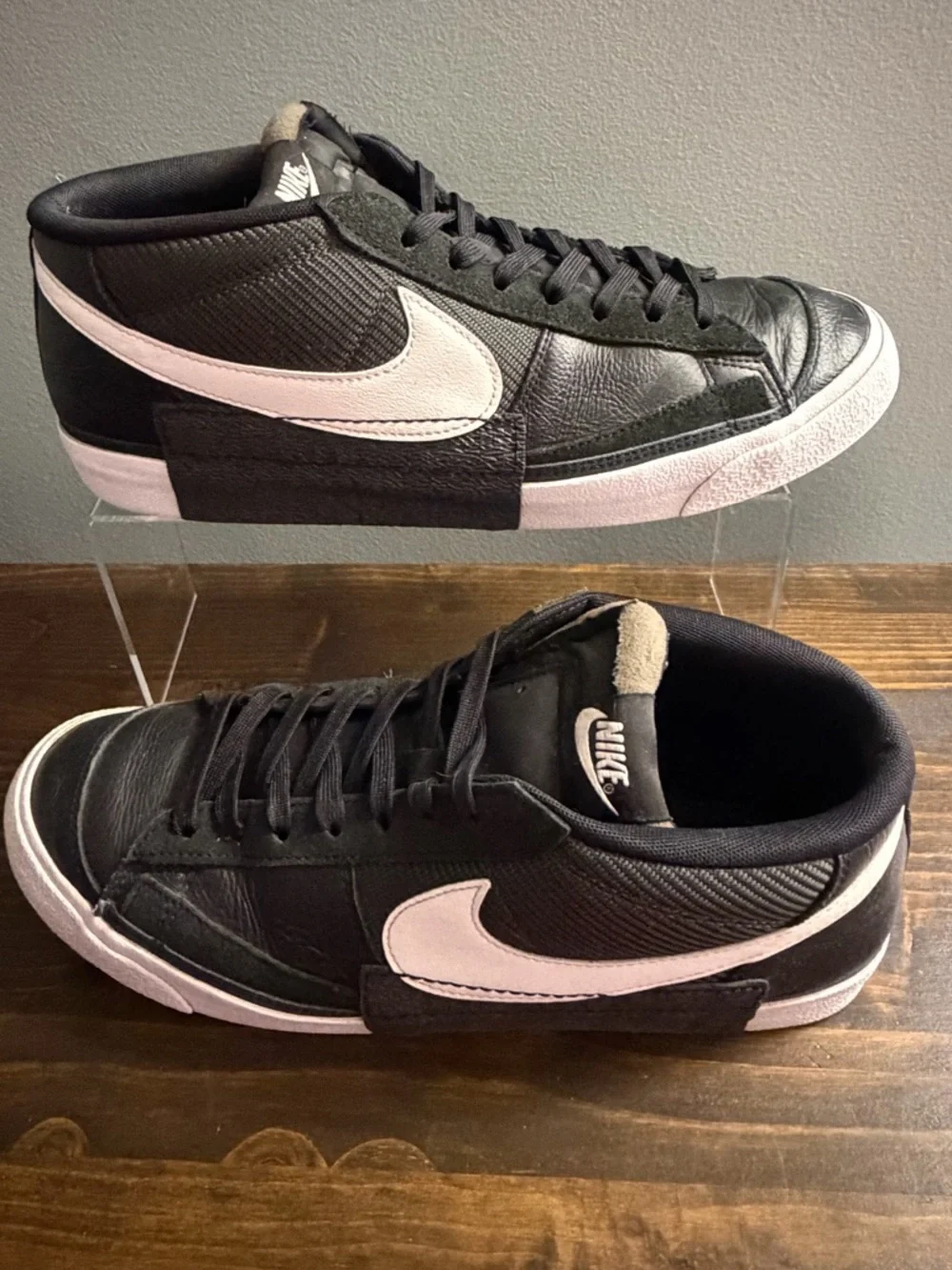 Nike Blazer Low Pro Club Men’s Swoosh Sneaker Black & White size 12